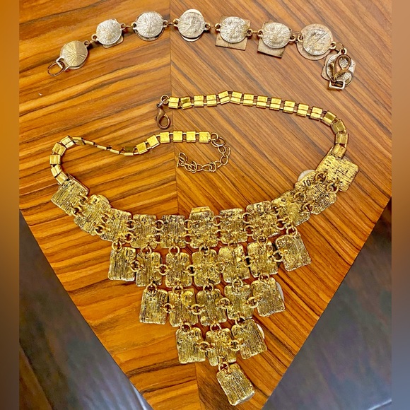 handmade one of a kind vintage watch necklace bracelet set - Picture 3 of 4